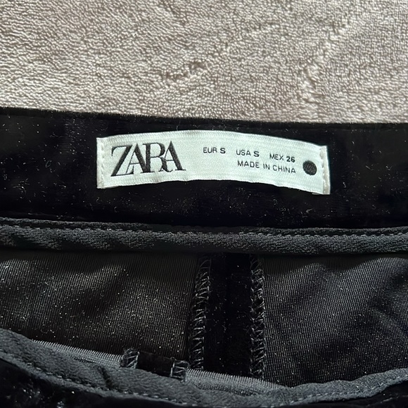 Zara Crushed Velvet Flare Pants Small - Picture 3 of 3